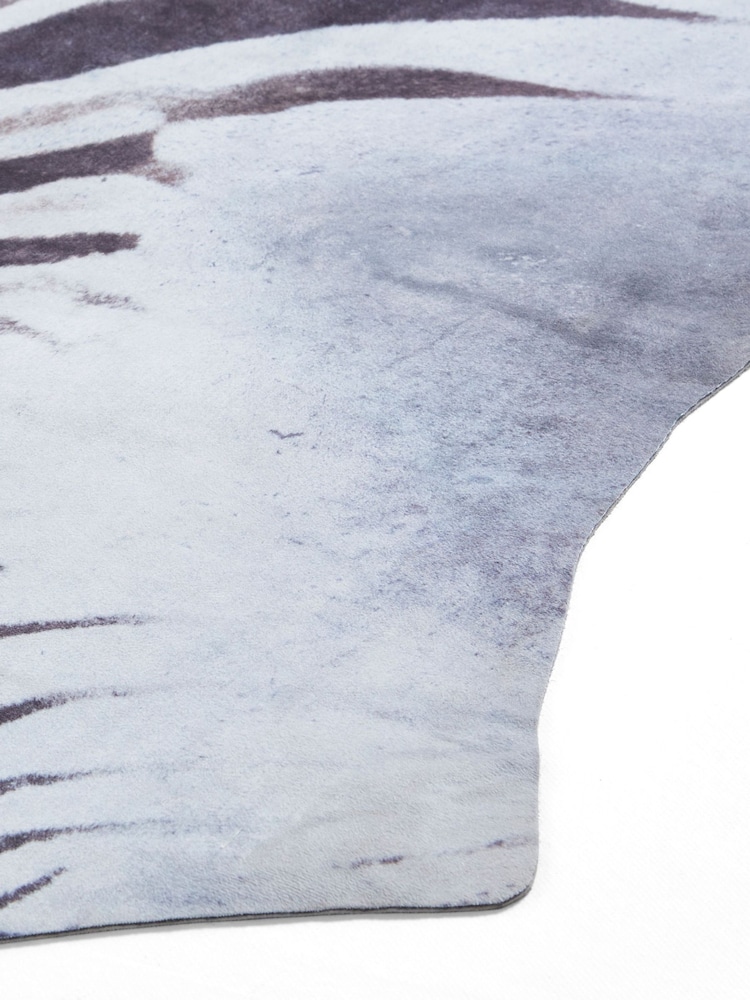 Think Rugs Black Faux Print Zebra Animal Print Rug - Image 6 of 6 Think Rugs Black Faux Print Zebra Animal Print Rug - Image 6 of 6