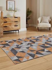 Think Rugs Yellow Coral H1057 Modern Geometric Rug - Image 2 of 6