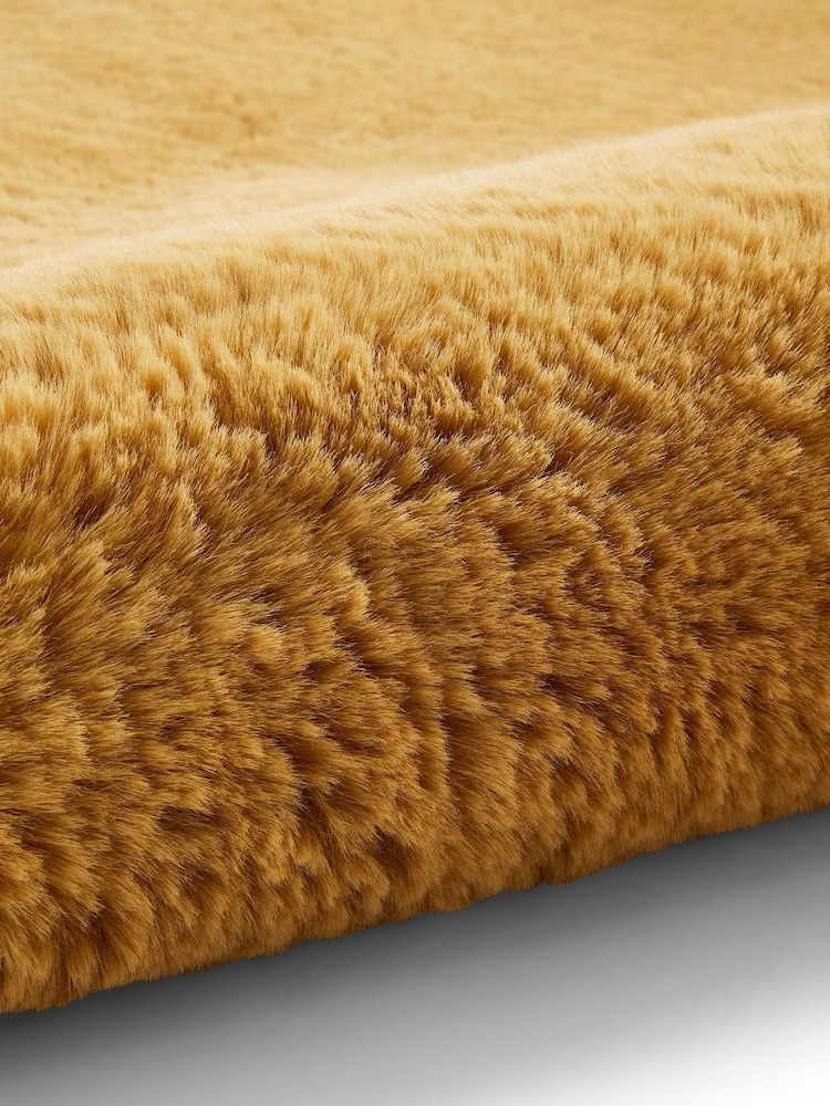 Think Rugs Mustard Super Teddy Plain Shaggy Rug - Image 6 of 6