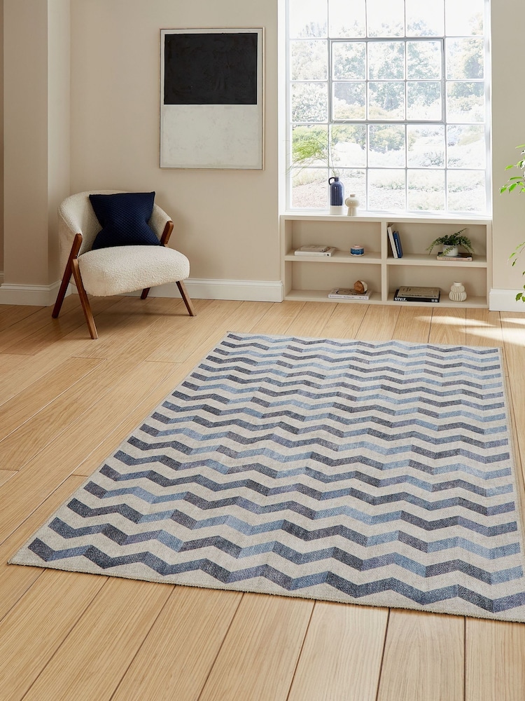 Think Rugs Blue Coral H1059 Modern Geometric Rug - Image 1 of 6 Think Rugs Blue Coral H1059 Modern Geometric Rug - Image 1 of 6