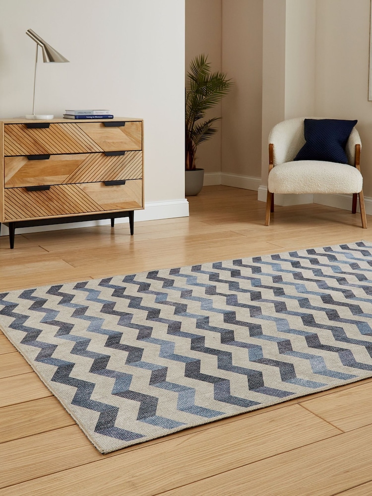 Think Rugs Blue Coral H1059 Modern Geometric Rug - Image 2 of 6 Think Rugs Blue Coral H1059 Modern Geometric Rug - Image 2 of 6