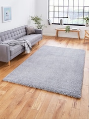 Think Rugs Grey Sierra 9000 Plain Shaggy Rug - Image 1 of 5