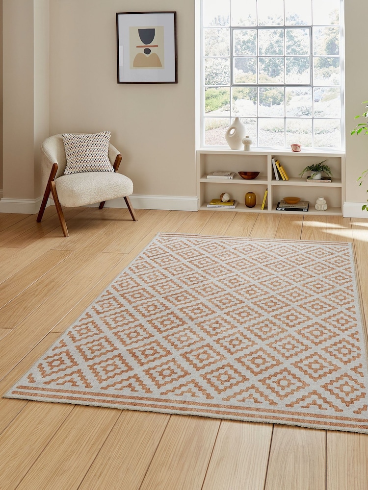 Think Rugs Yellow Coral H1058 Modern Geometric Rug - Image 1 of 6