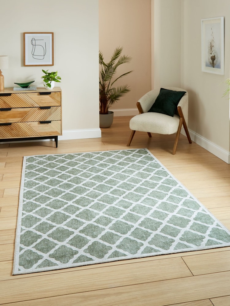 Think Rugs Green Coral H1063 Modern Rug - Image 1 of 6 Think Rugs Green Coral H1063 Modern Rug - Image 1 of 6