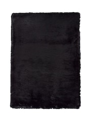 Think Rugs Black Super Teddy Plain Shaggy Rug - Image 3 of 6