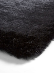 Think Rugs Black Super Teddy Plain Shaggy Rug - Image 4 of 6