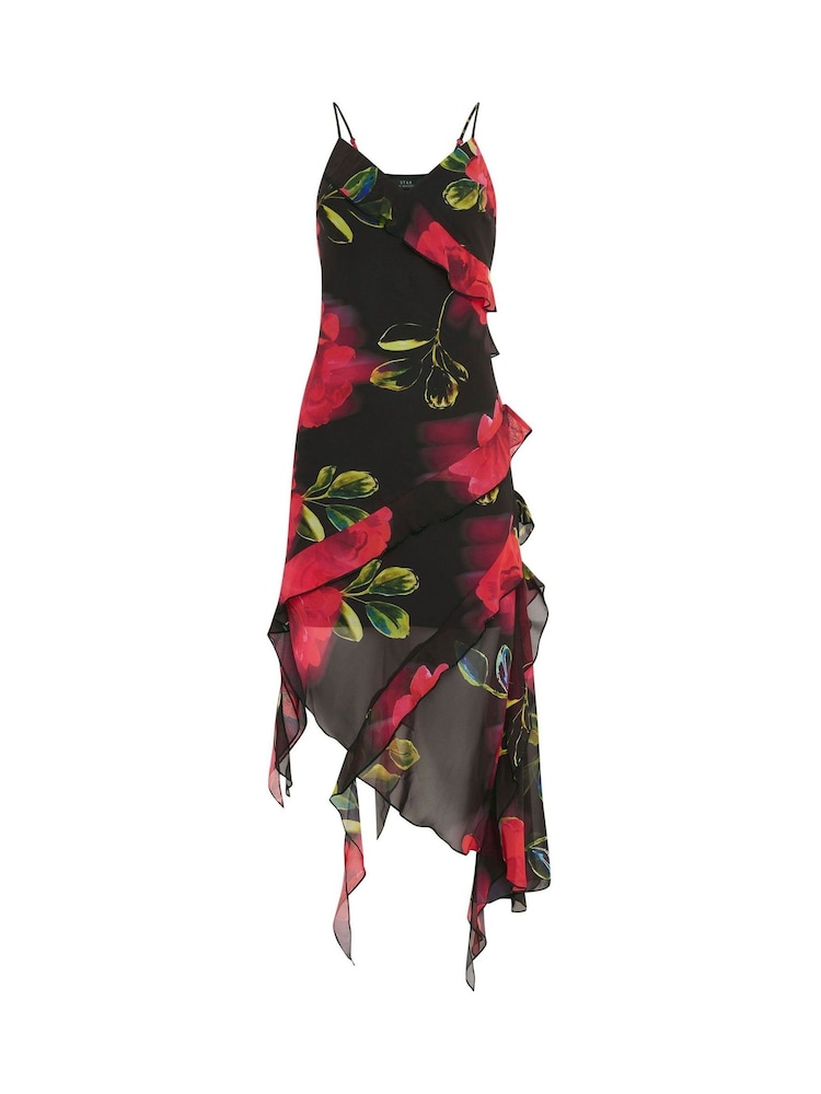 Star by Julien MacDonald Black Ruffle Midi Dress - Image 5 of 5