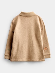JoJo Maman Bébé Brown Marl Tractor Embroidered Polo Shirt - Image 2 of 4