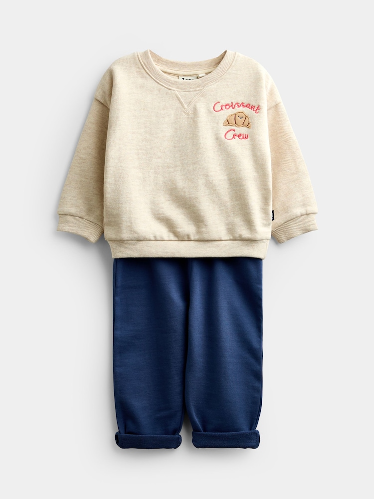 JoJo Maman Bébé Appliqué Sweatshirt & Jogger Set - Immagine 1 di 6 JoJo Maman Bébé Appliqué Sweatshirt & Jogger Set - Immagine 1 di 6