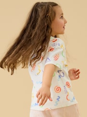 KIDLY by MORI Cream All Over Print Soft Cotton Oversized T-Shirt - Image 2 of 6