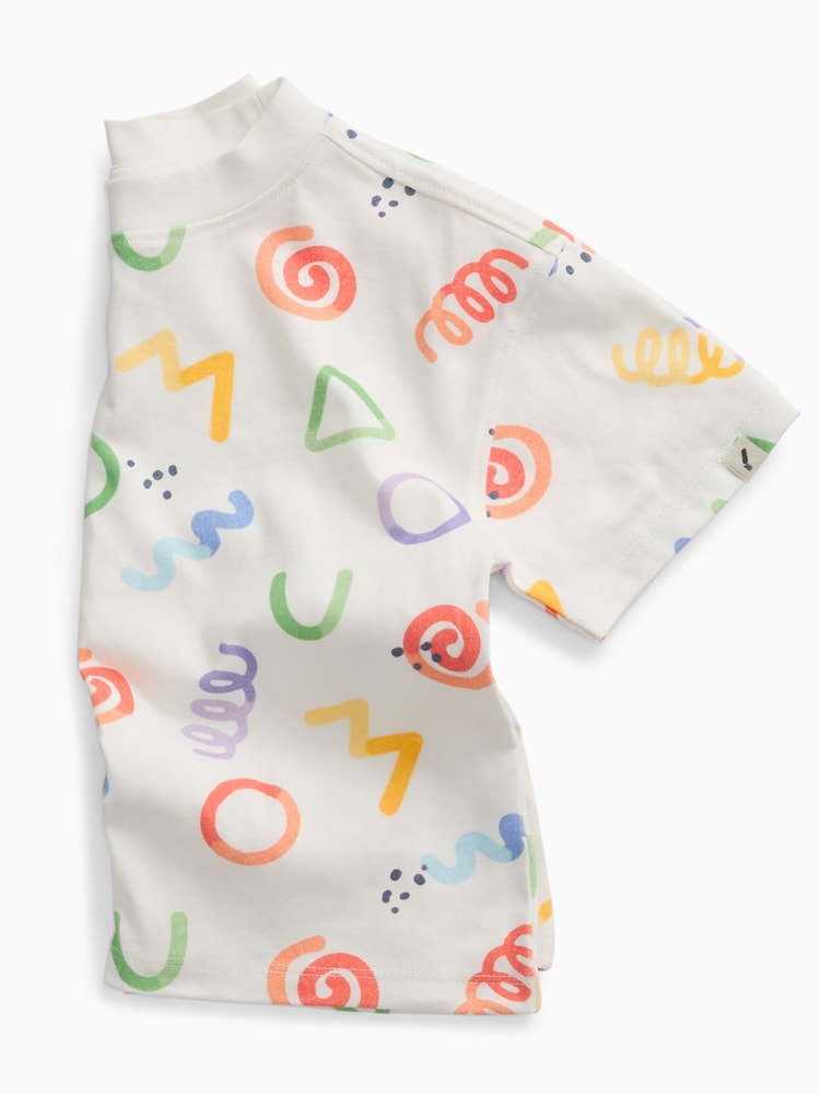 KIDLY by MORI Cream All Over Print Soft Cotton Oversized T-Shirt - Image 6 of 6