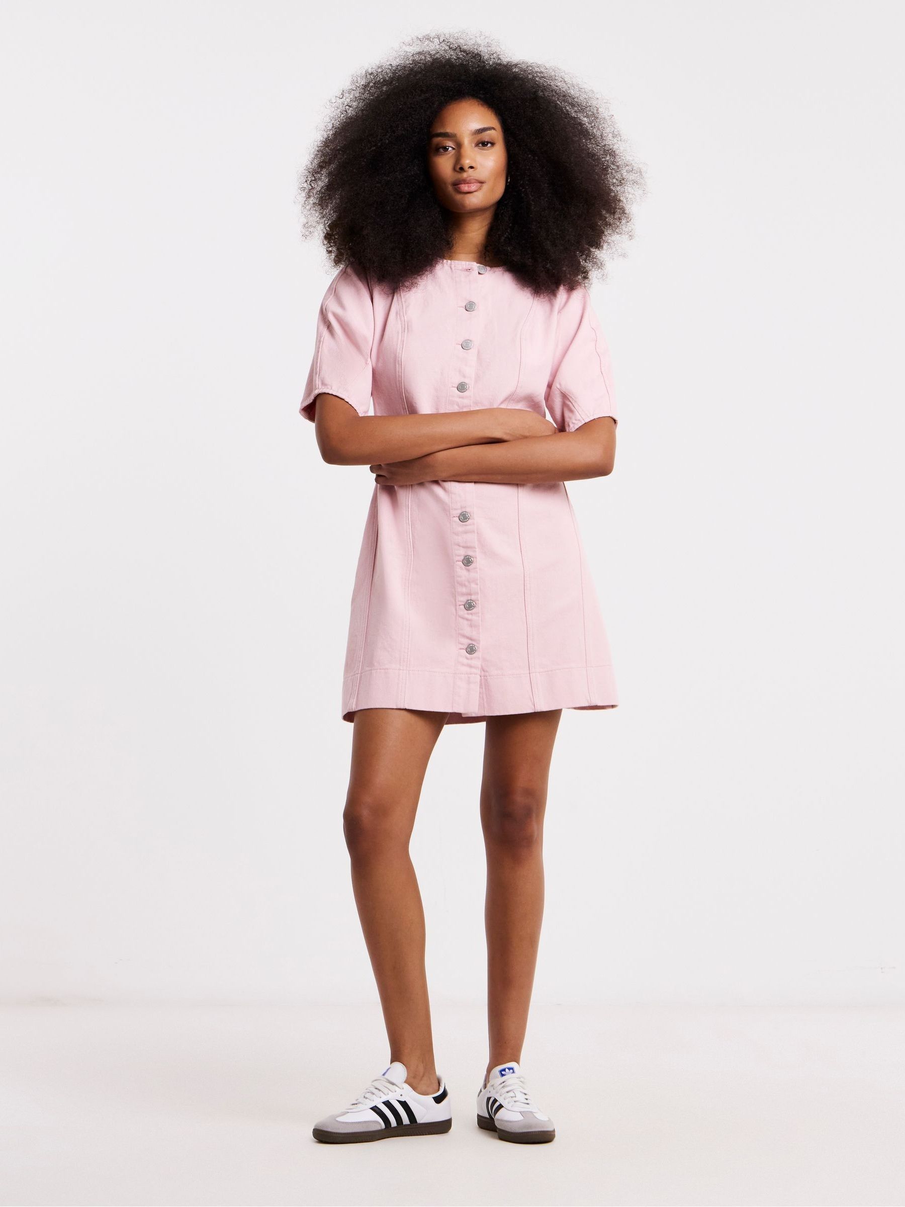 Buy Simply Be Pink Cinched Mini Denim Dress from Next USA