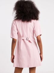 Simply Be Pink Cinched Mini Denim Dress - Image 2 of 4
