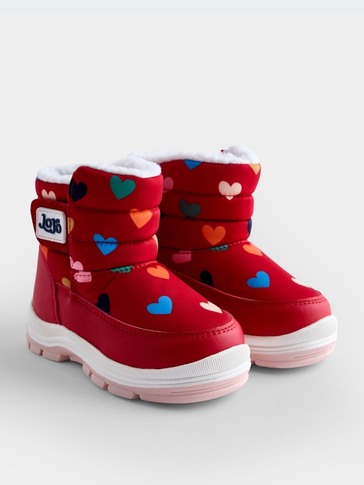 JoJo Maman Bébé Red Heart Cosy Lined Snow Boots - Image 1 of 4 JoJo Maman Bébé Red Heart Cosy Lined Snow Boots - Image 1 of 4