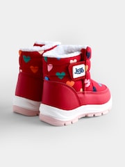 JoJo Maman Bébé Red Heart Cosy Lined Snow Boots - Image 2 of 4