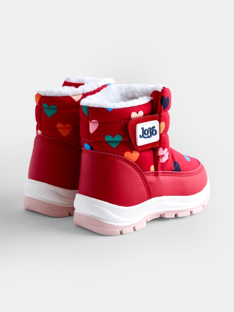 JoJo Maman Bébé Red Heart Cosy Lined Snow Boots - Image 2 of 4 JoJo Maman Bébé Red Heart Cosy Lined Snow Boots - Image 2 of 4