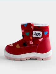 JoJo Maman Bébé Red Heart Cosy Lined Snow Boots - Image 3 of 4