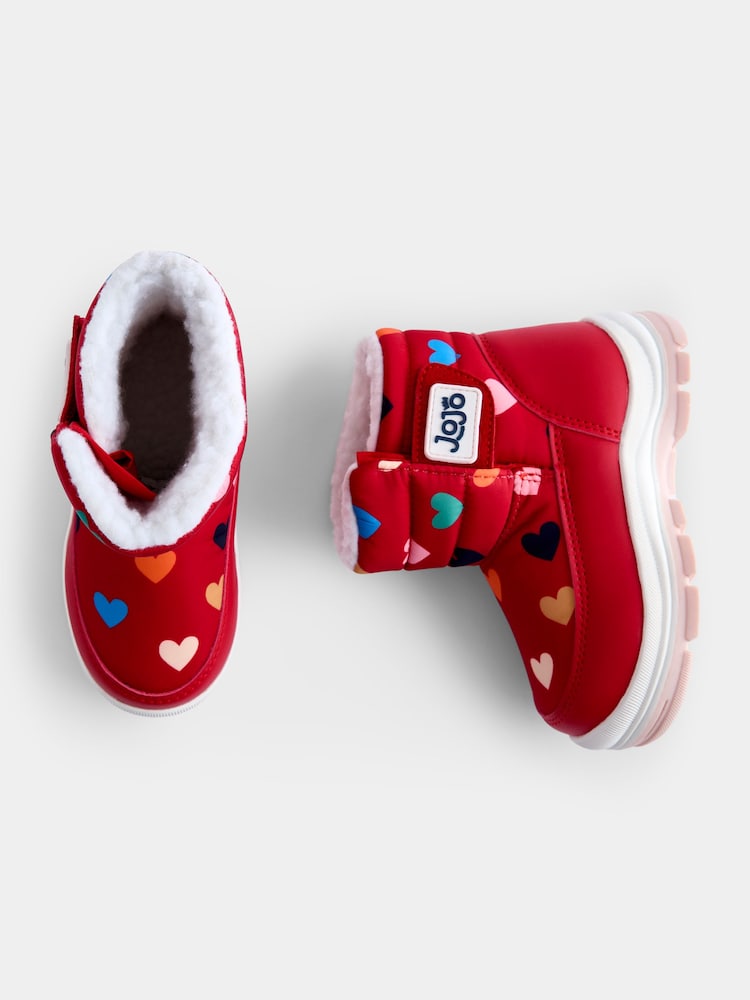 JoJo Maman Bébé Red Heart Cosy Lined Snow Boots - Image 4 of 4 JoJo Maman Bébé Red Heart Cosy Lined Snow Boots - Image 4 of 4