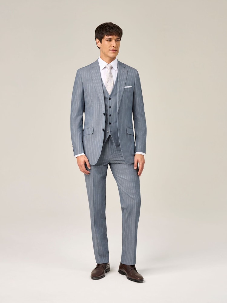 Skopes Blue Levins Tailored Fit Stripe Suit Jacket - Image 1 of 6