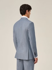Skopes Blue Levins Tailored Fit Stripe Suit Jacket - Image 4 of 6