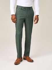 Skopes Green Levins Tailored Fit Stripe Suit Trousers - Image 1 of 4