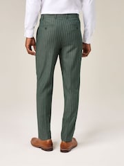 Skopes Green Levins Tailored Fit Stripe Suit Trousers - Image 2 of 4