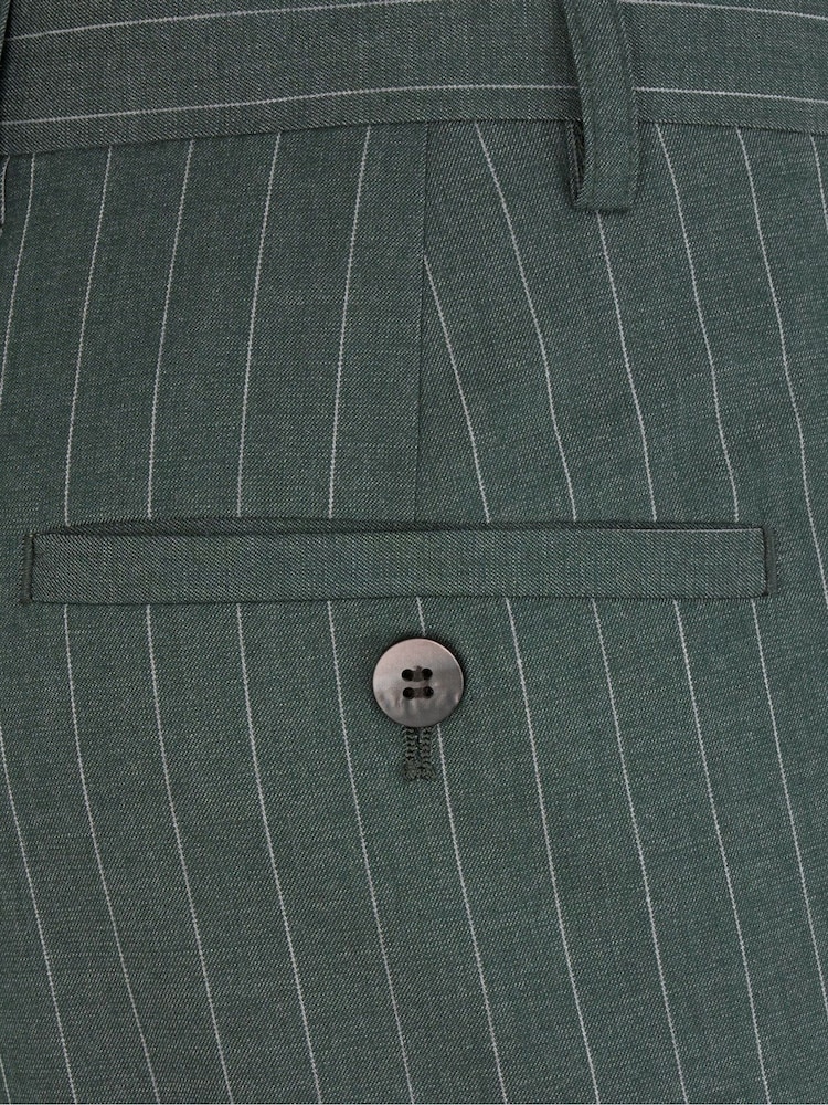 Skopes Green Levins Tailored Fit Stripe Suit Trousers - Image 4 of 4