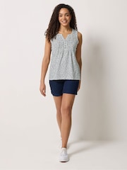 M&Co Blue Cotton Sleeveless Henley Tops 2 Pack - Image 3 of 8
