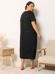 Yours Curve Black Midaxi Nightdress 2 Pack - Image 6 of 8