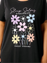 Yours Curve Black Midaxi Nightdress 2 Pack - Image 7 of 8