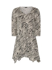 M&Co Black Zebra Print Hanky Hem Top - Image 5 of 5