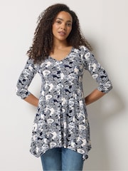 M&Co Blue Hanky Hem Top - Image 1 of 5