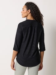 M&Co Black Jacquard Detail Half Placket Shirt - Image 3 of 5