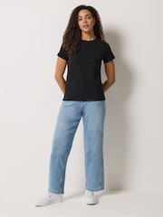 M&Co Black Short Sleeve Crew Neck T-Shirts 3 Pack - Image 6 of 10