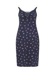 Yours Curve Blue Cherry Hearts Lace Chemise - Image 5 of 5