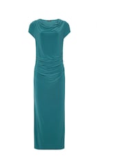 Long Tall Sally Blue Cowl Gathered Column Dress - Image 5 of 5