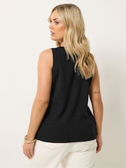 Yours Curve Black Knitted Elongated Waistcoat - Image 3 of 5