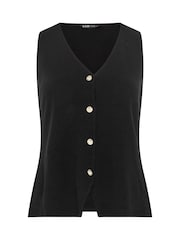 Yours Curve Black Knitted Elongated Waistcoat - Image 5 of 5