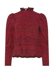 M&Co Red Abstract Print Shirred Top - Image 6 of 6