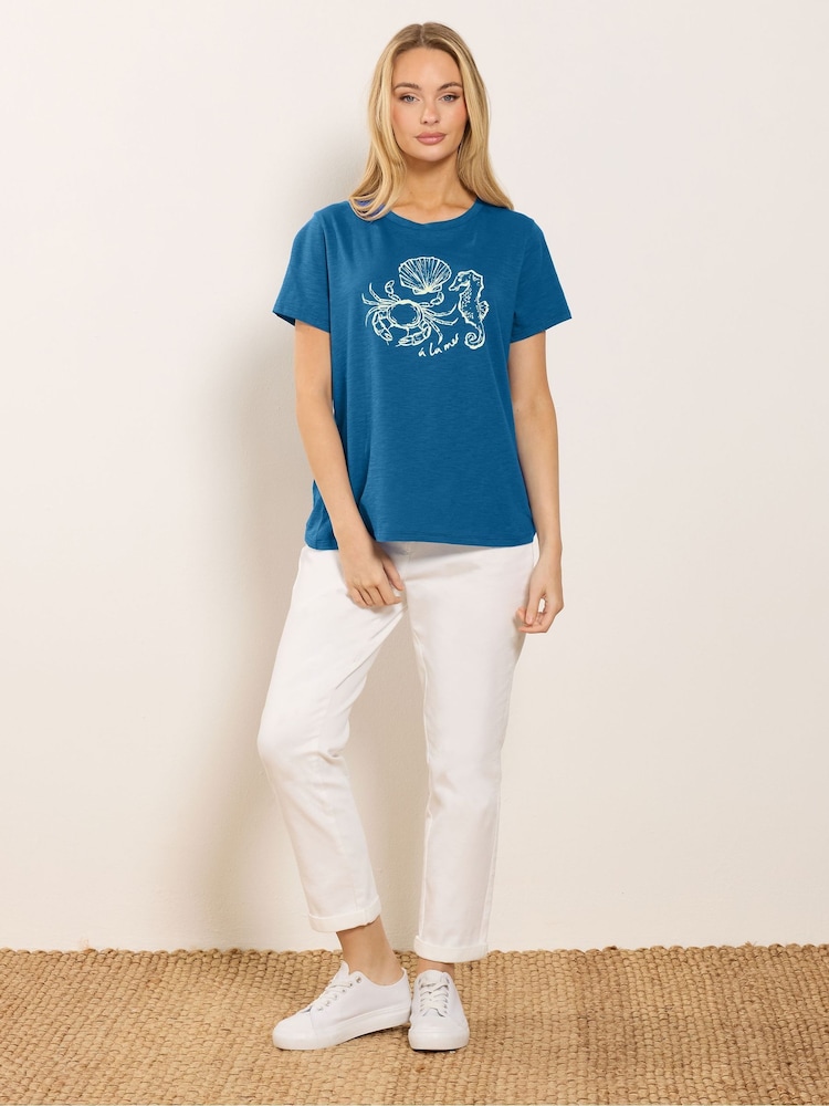 تيشرت بطبعة جرافيك من M&Co A La Mer - صورة 2 من 5