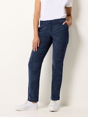 M&Co Blue Cord Tailored Straight Leg Trousers - Image 1 of 5