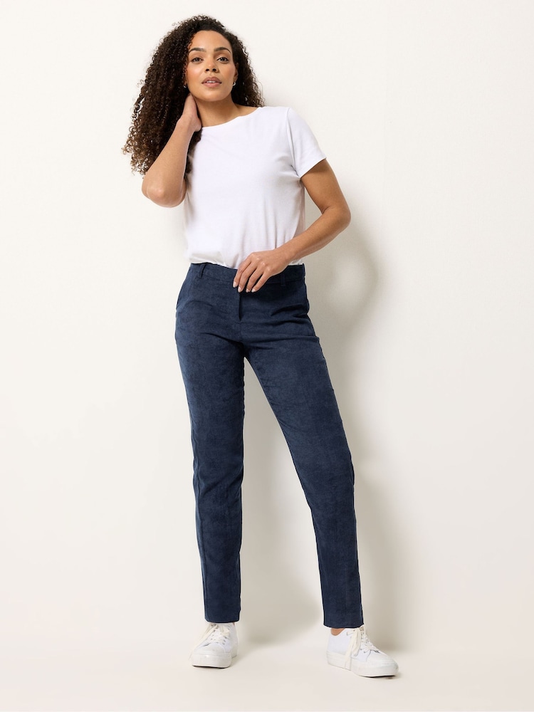 M&Co Blue Cord Tailored Straight Leg Trousers - Image 2 of 5