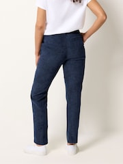 M&Co Blue Cord Tailored Straight Leg Trousers - Image 3 of 5