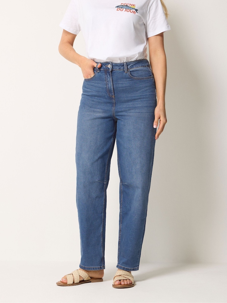 Long Tall Sally Blue Barrel Leg Jeans - Image 2 of 5