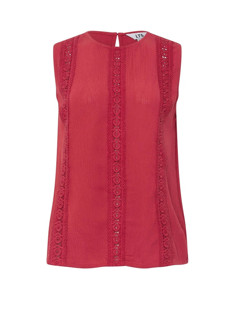 Long Tall Sally Red Lace Detail Crinkle Vest - Image 5 of 5