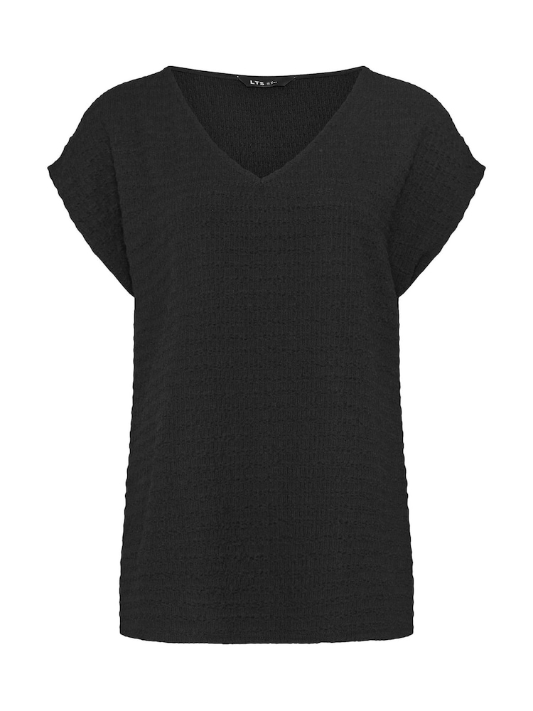 שחור - Long Tall Sally חולצת טי עם מרקם בועות בשרוולים - תמונה 5 מתוך 5