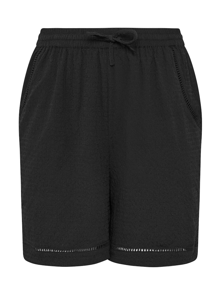 Yours Curve Black Ladder Detail Shorts - Image 5 of 5 Yours Curve Black Ladder Detail Shorts - Image 5 of 5