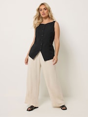 Yours Curve Black Elongated Waistcoat - Image 2 of 6