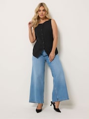 Yours Curve Black Elongated Waistcoat - Image 3 of 6