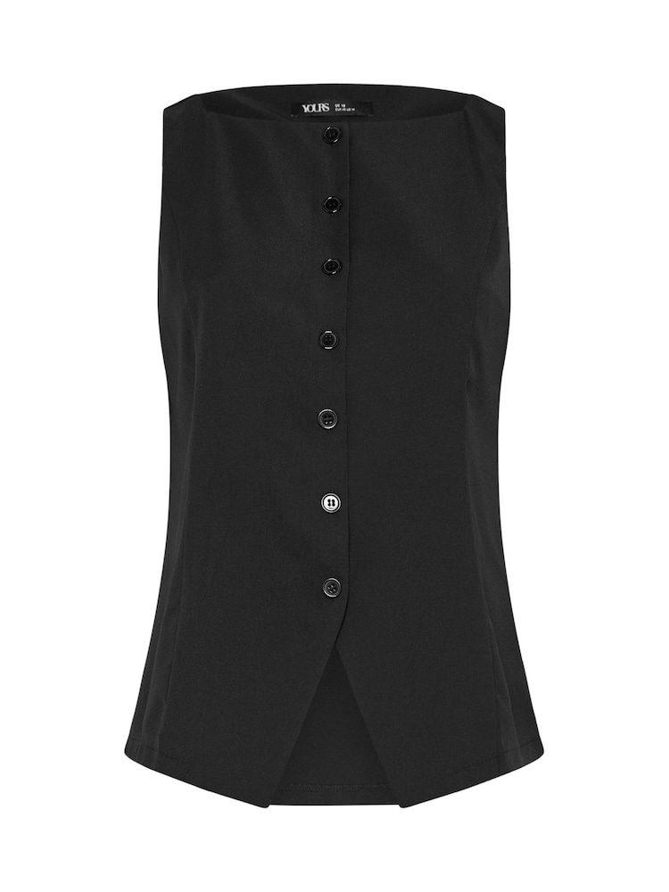 Yours Curve Black Elongated Waistcoat - Image 6 of 6 Yours Curve Black Elongated Waistcoat - Image 6 of 6